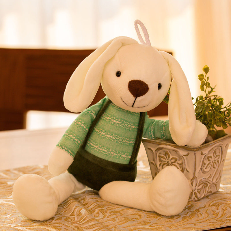 Plush Rabbit in a Colorful Sweater