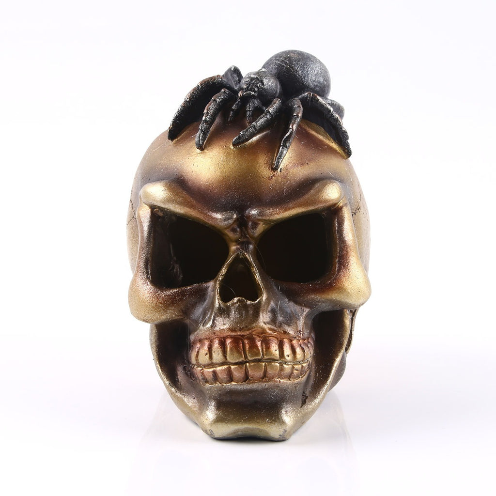 Spider Skull Resin Decoration