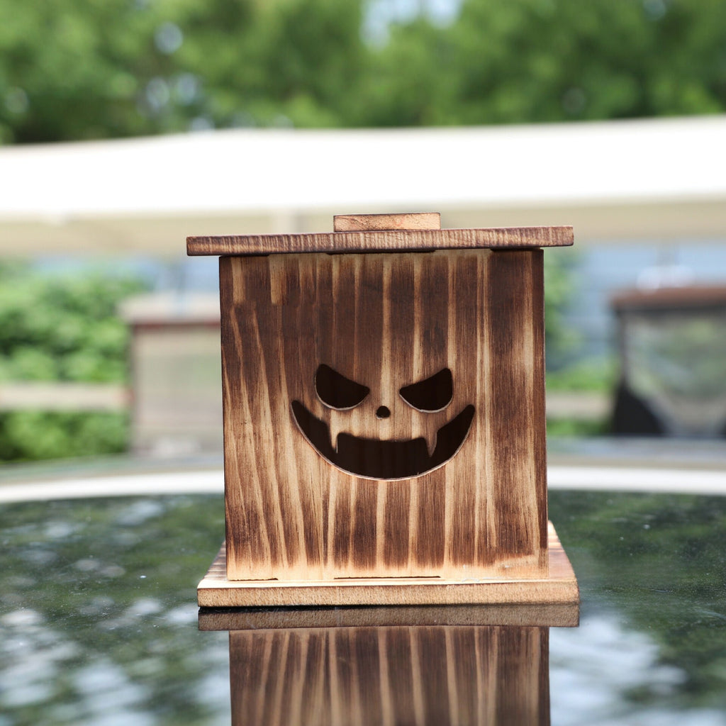 Wooden Pumpkin LED Lantern