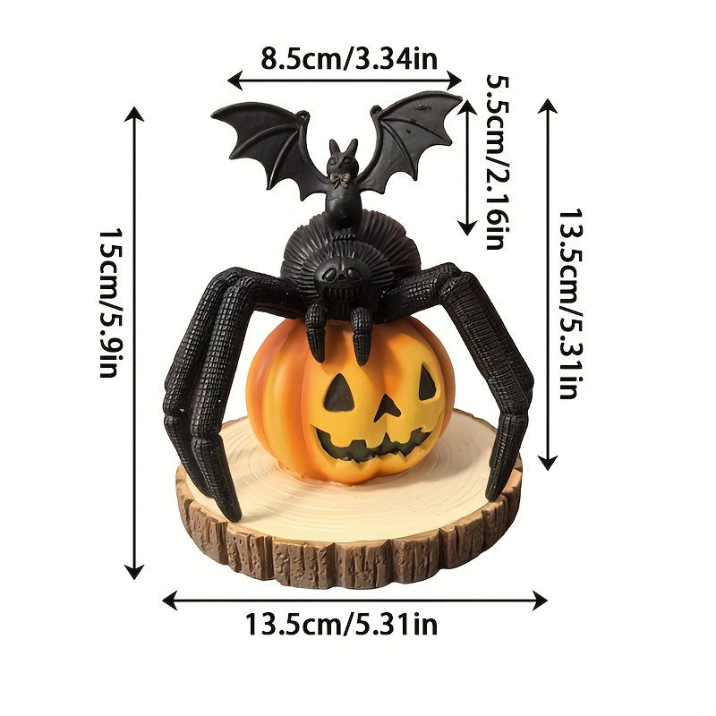 Pumpkin Spider Resin Decoration