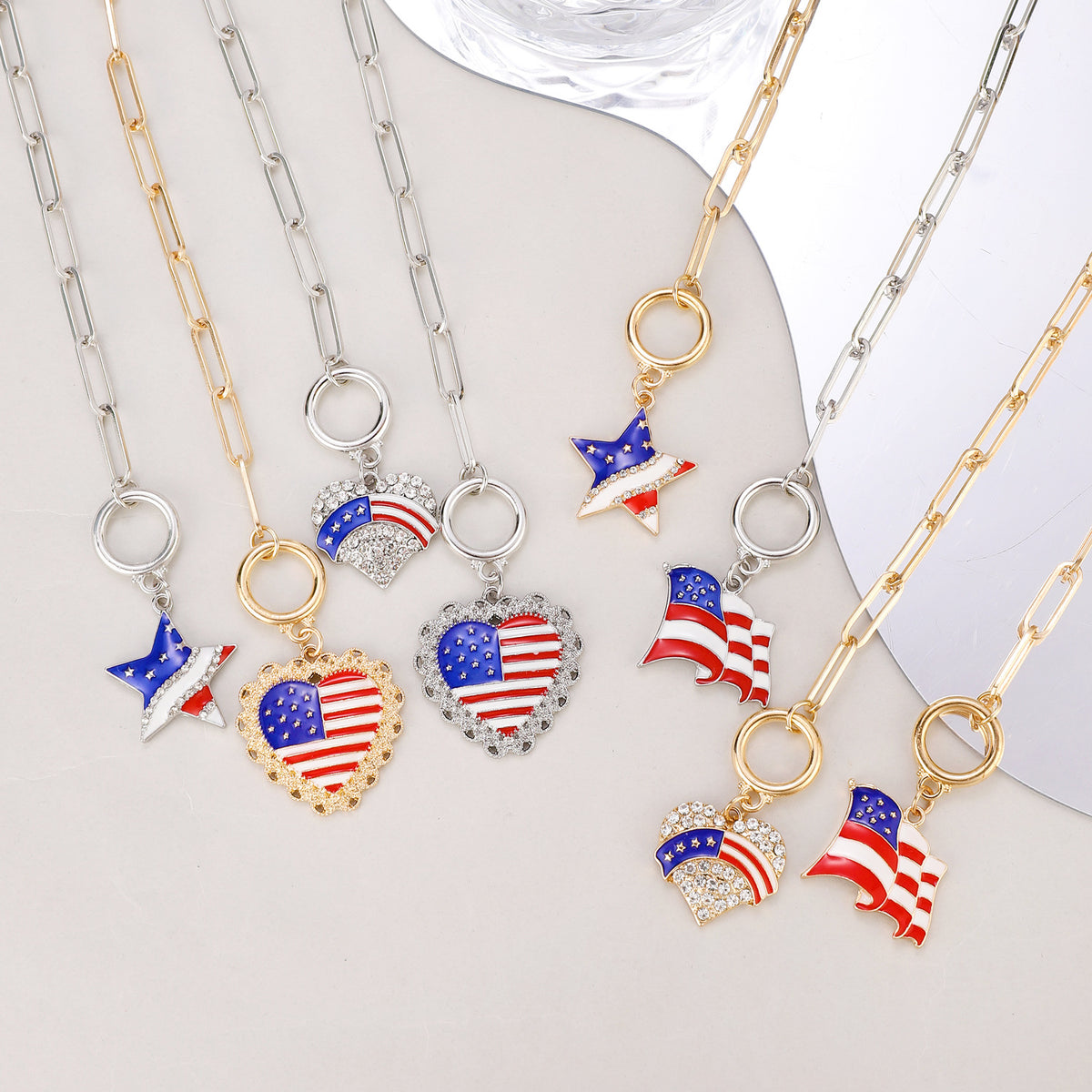 American Flag Charm Bracelet
