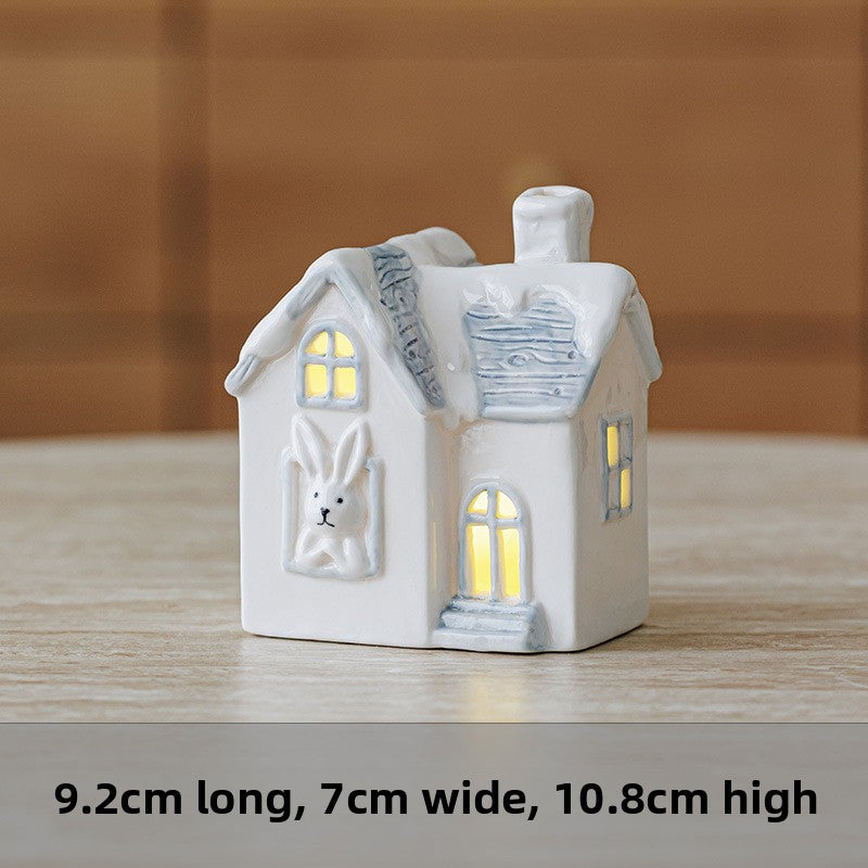 Lighted Ceramic Miniature Village Houses