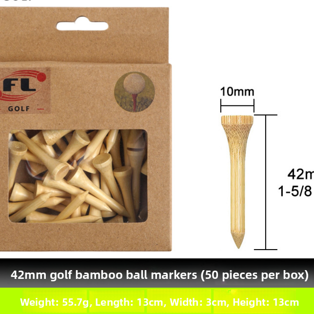Bamboo Golf Tees - 50 or 100 Pack