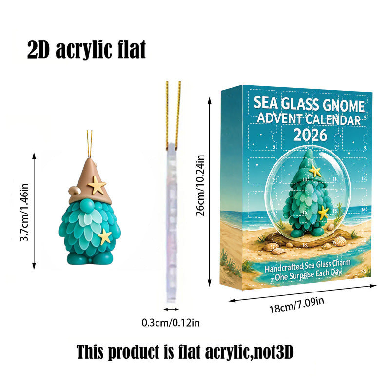 Sea Glass Style Christmas Advent Ornament Set