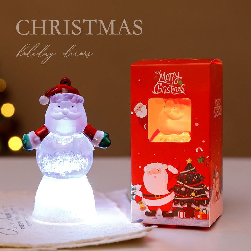 Light-Up Christmas Snowman & Santa Figurines