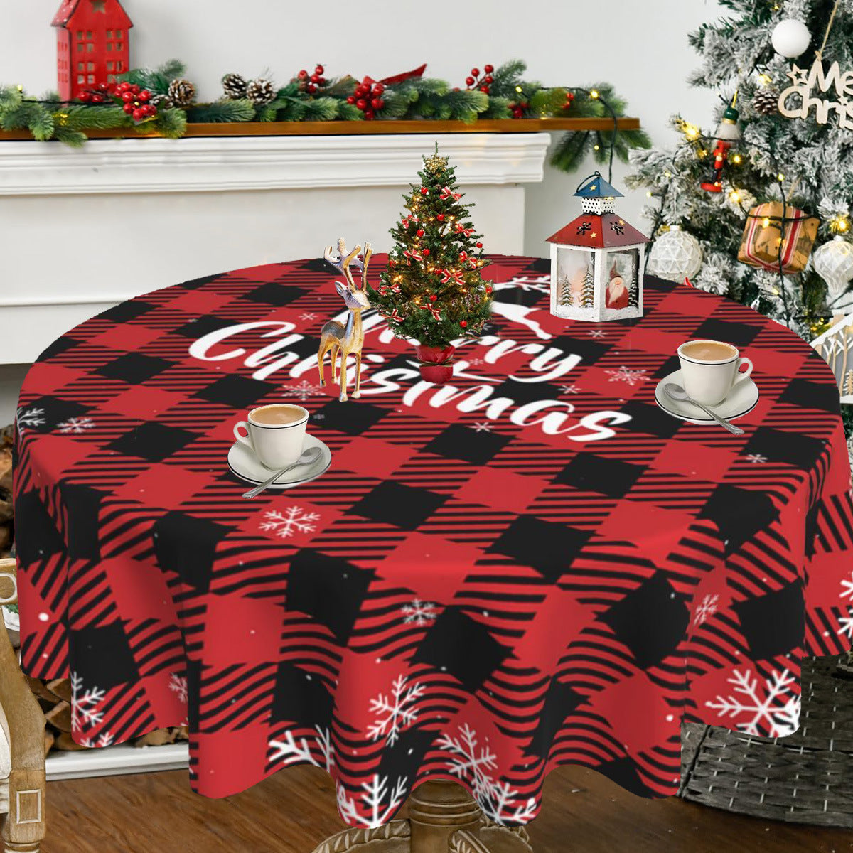 Round Christmas Tablecloth