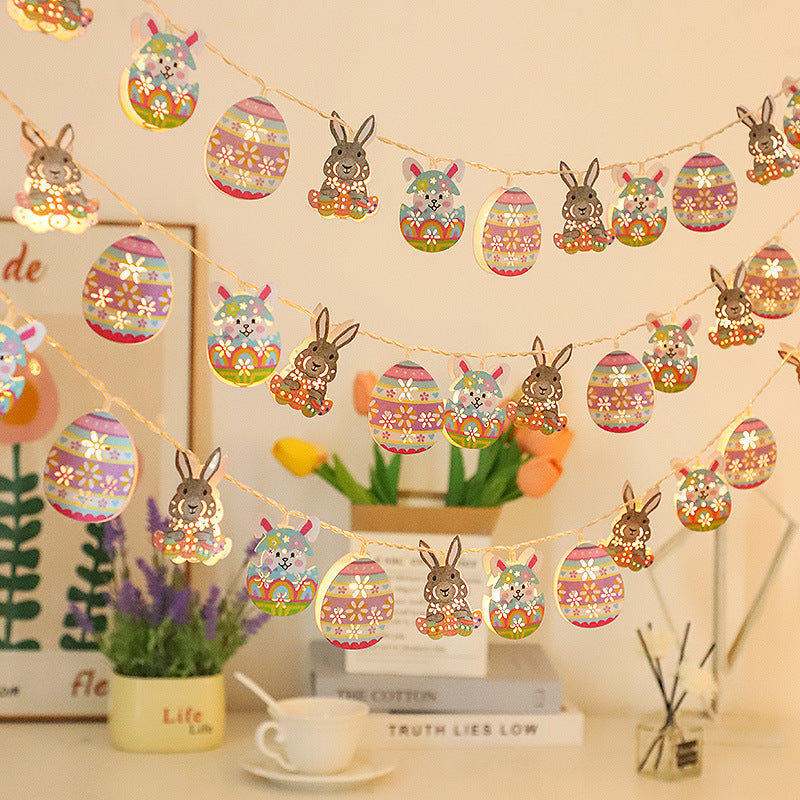 Easter Bunny & Carrot LED String Lights