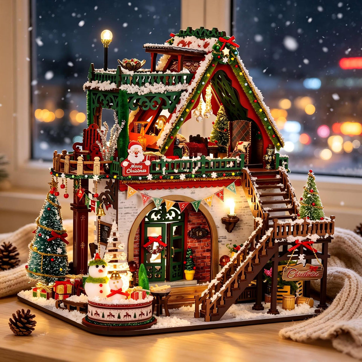 DIY Wooden Christmas Cottage Display Kit