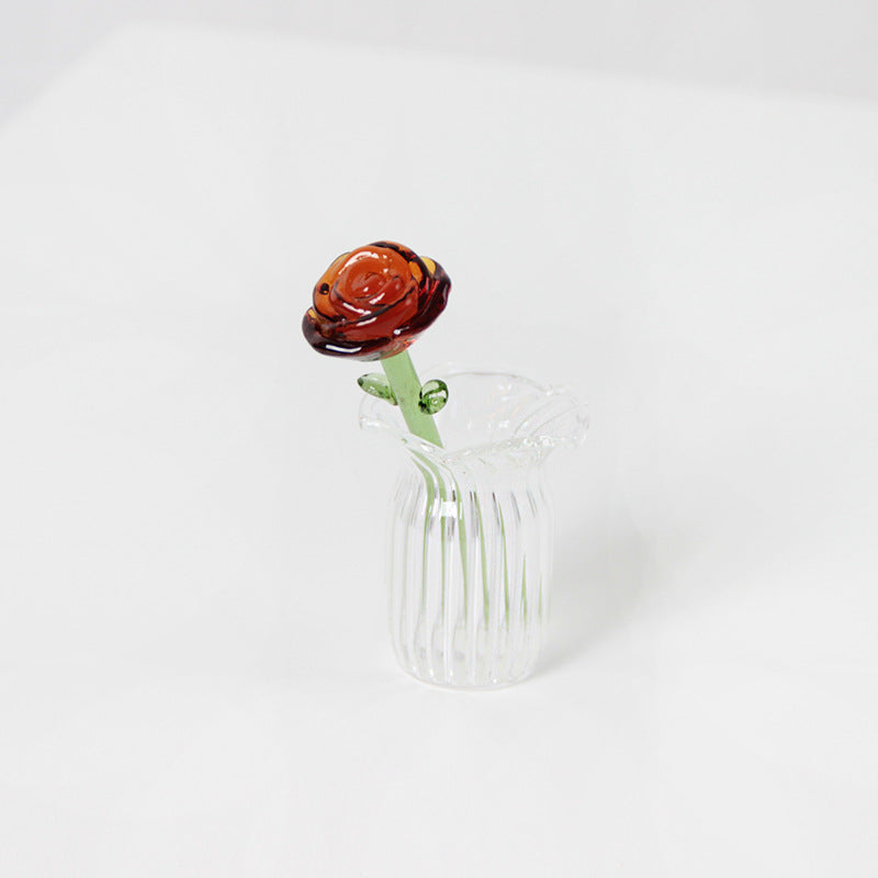 Glass Rose Flower Display