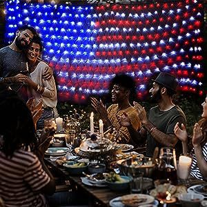 American Flag LED Curtain Lights - 2 x 1 m