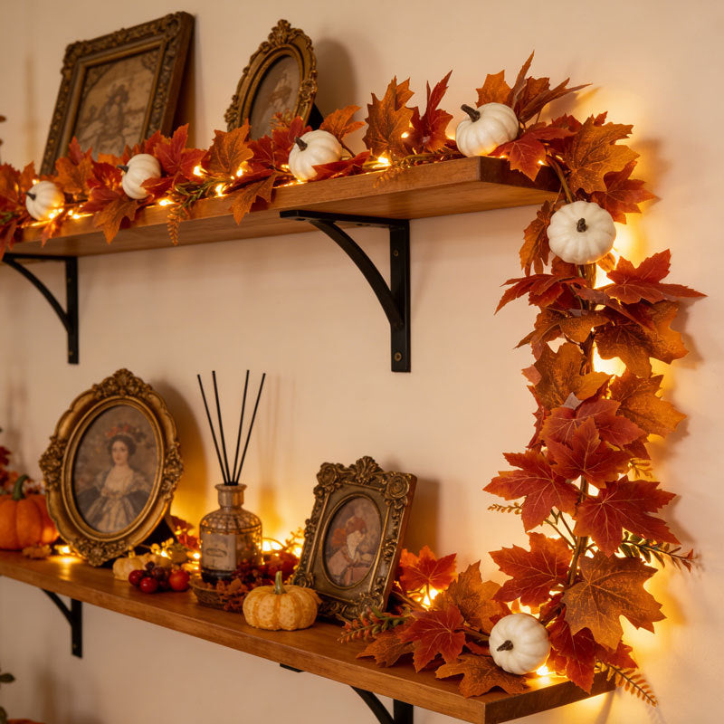 Autumn Maple Leaf Pumpkin Artificial Vine