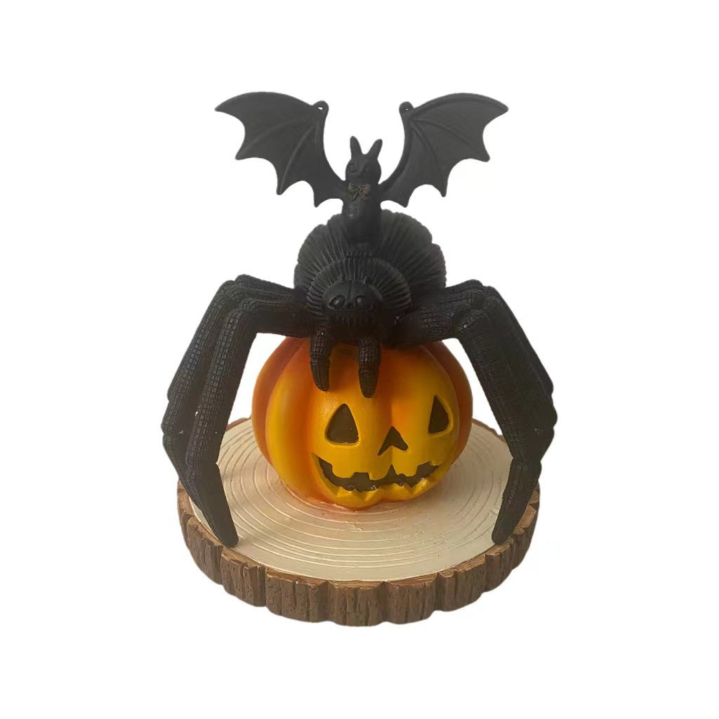 Pumpkin Spider Resin Decoration