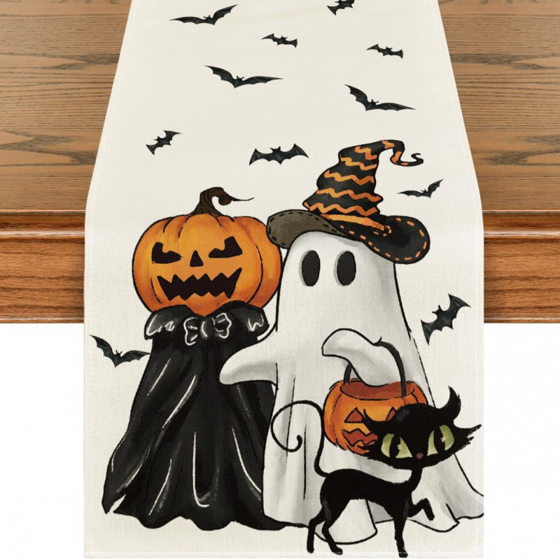 Halloween Pumpkin & Ghost Table Runner