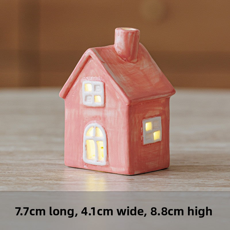 Lighted Ceramic Miniature Village Houses