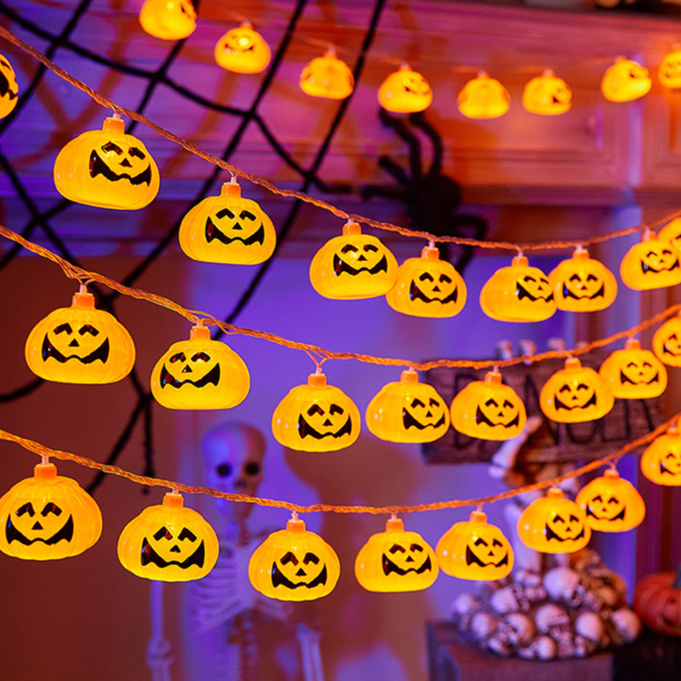 Autumn Pumpkin & Maple Leaf LED String Lights