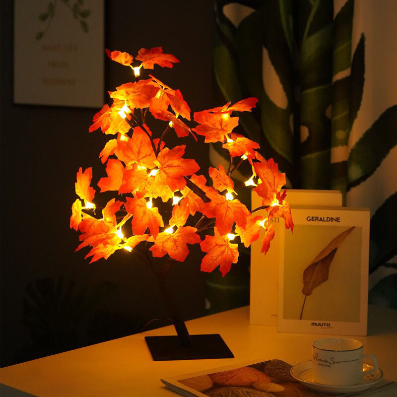 Maple Leaf LED String Lights with USB Power