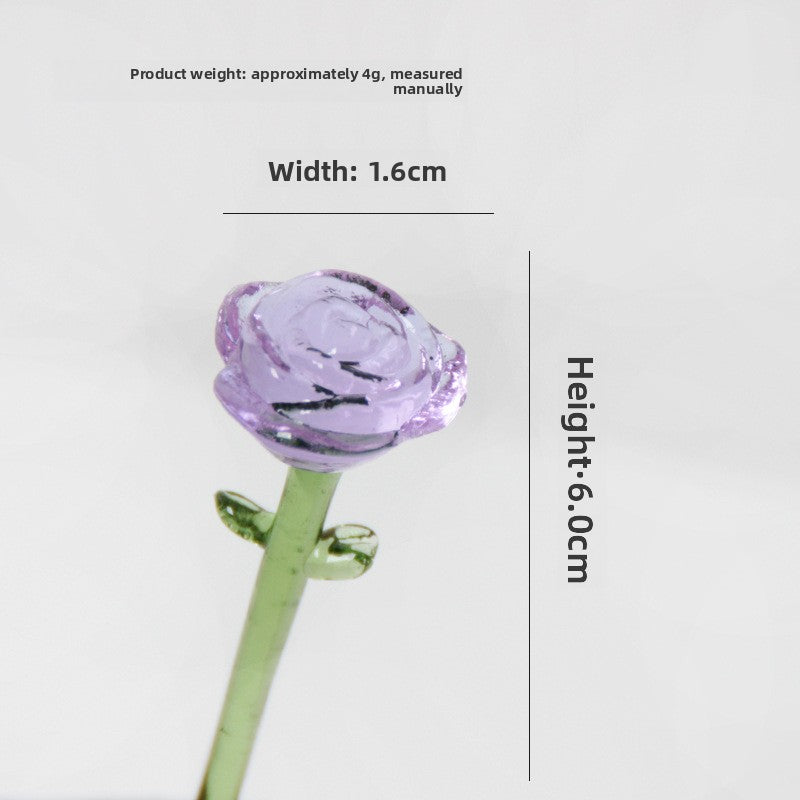 Glass Rose Flower Display