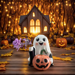 Ghost & Pumpkin Resin Figurine