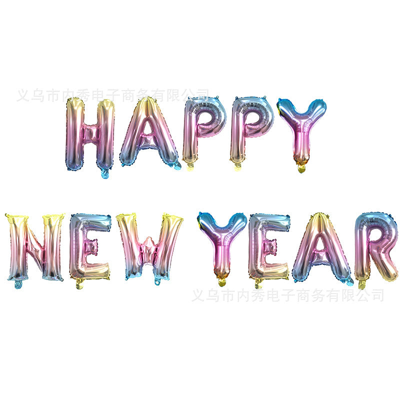 Happy New Year Foil Letter Balloons - 16 Inch