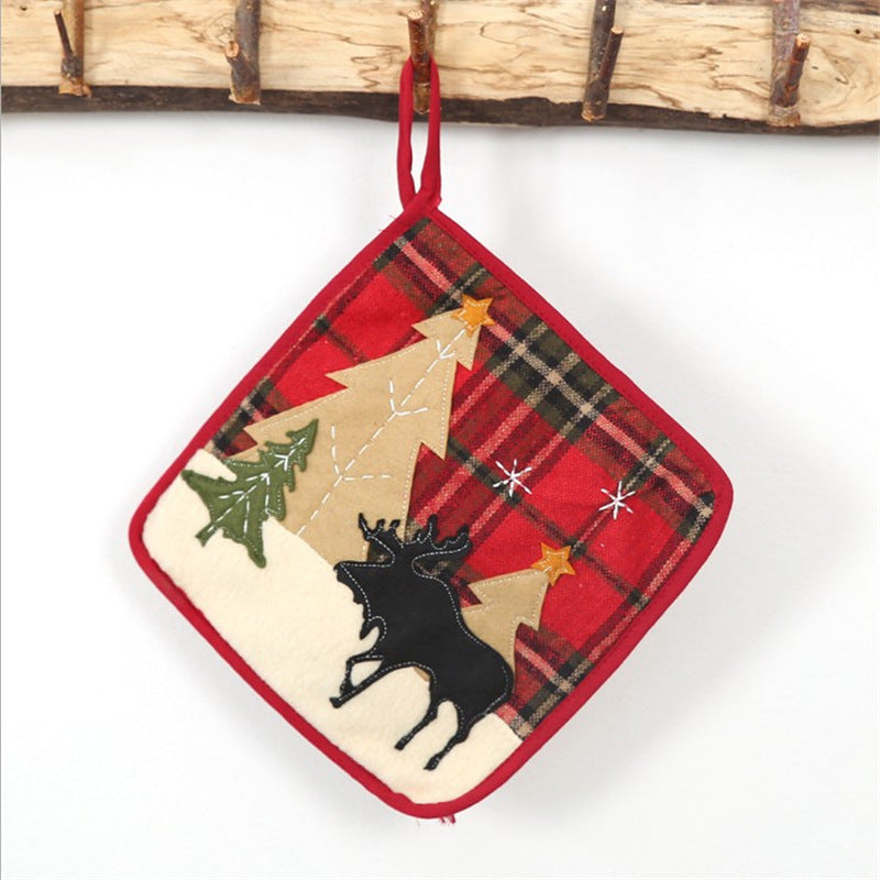 Christmas Checkered Kitchen Mitt & Trivet