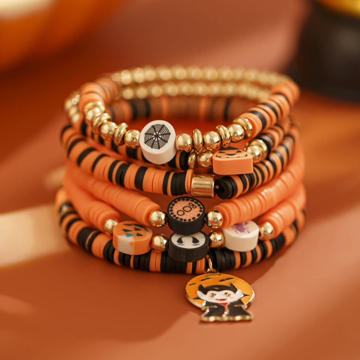 Halloween Ghost & Pumpkin Bracelet