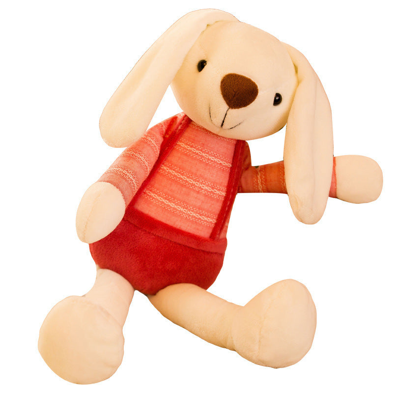 Plush Rabbit in a Colorful Sweater