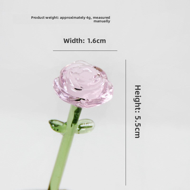 Glass Rose Flower Display