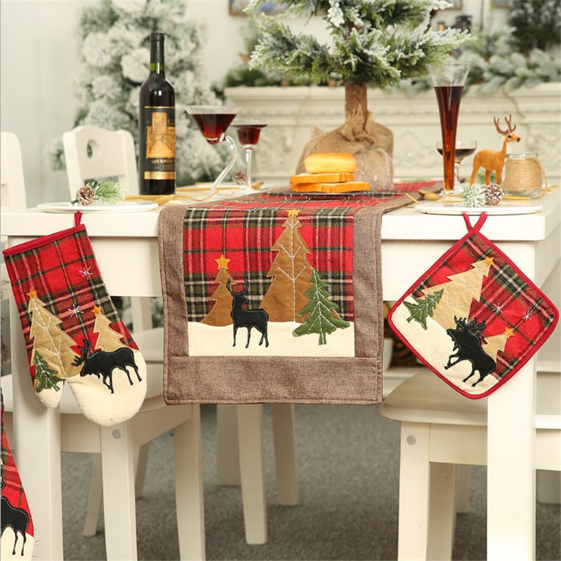 Christmas Checkered Kitchen Mitt & Trivet