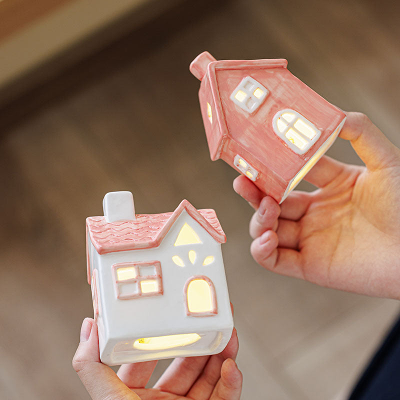 Lighted Ceramic Miniature Village Houses