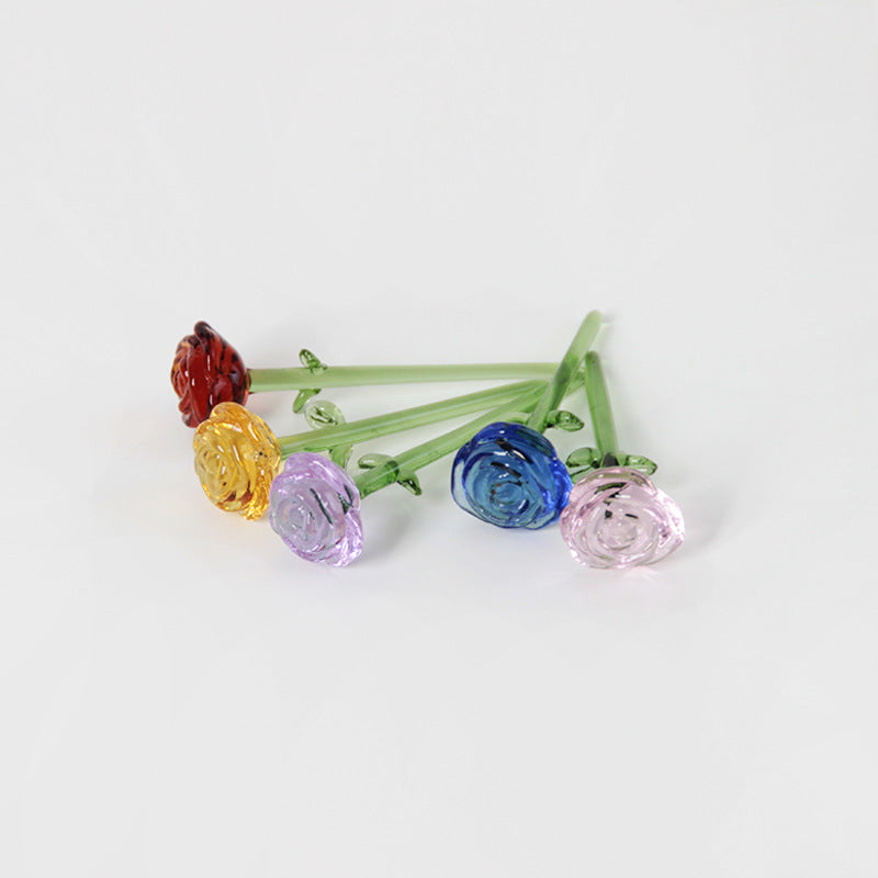 Glass Rose Flower Display