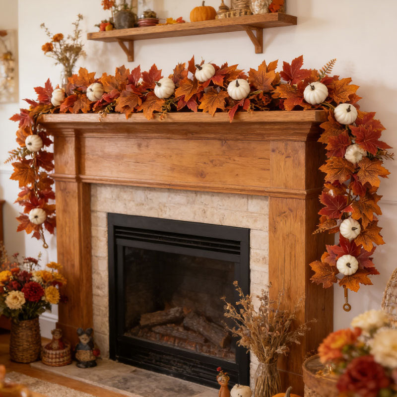 Autumn Maple Leaf Pumpkin Artificial Vine