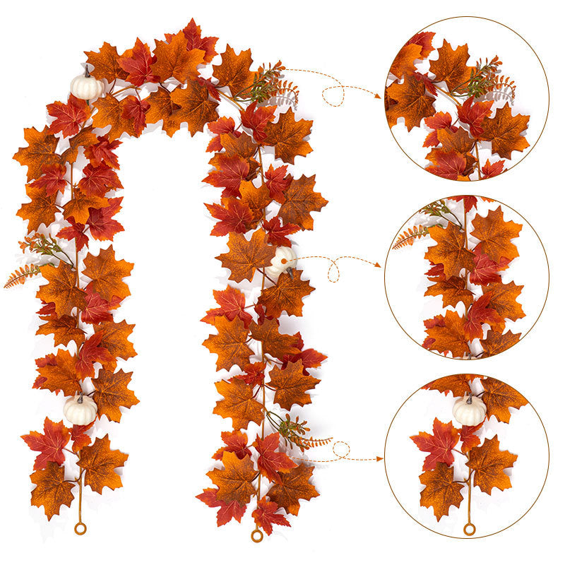 Autumn Maple Leaf Pumpkin Artificial Vine