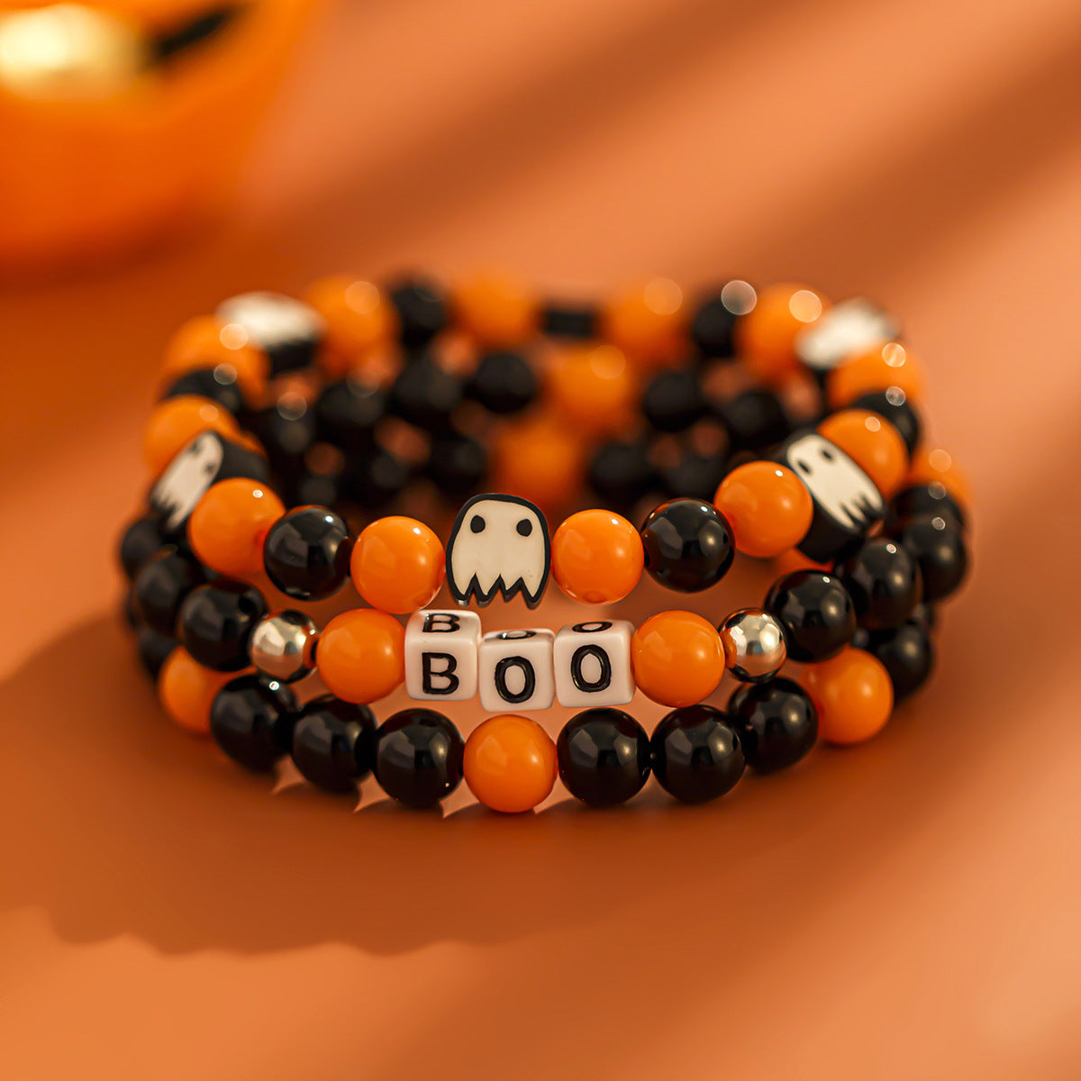 Halloween Ghost & Pumpkin Bracelet