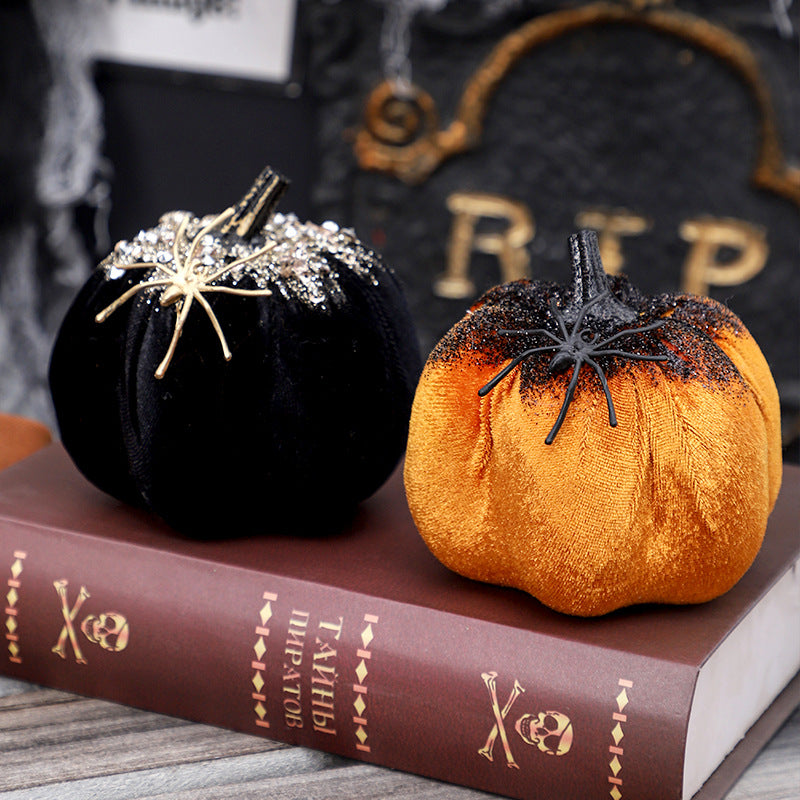 Spider Pumpkin Halloween Figurine