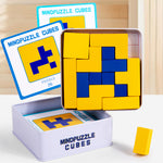 Wooden Shape Puzzle Blocks with Challenge Cards