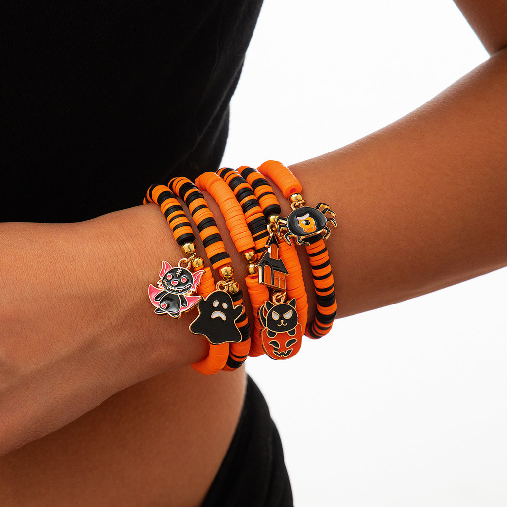 Halloween Ghost & Pumpkin Bracelet