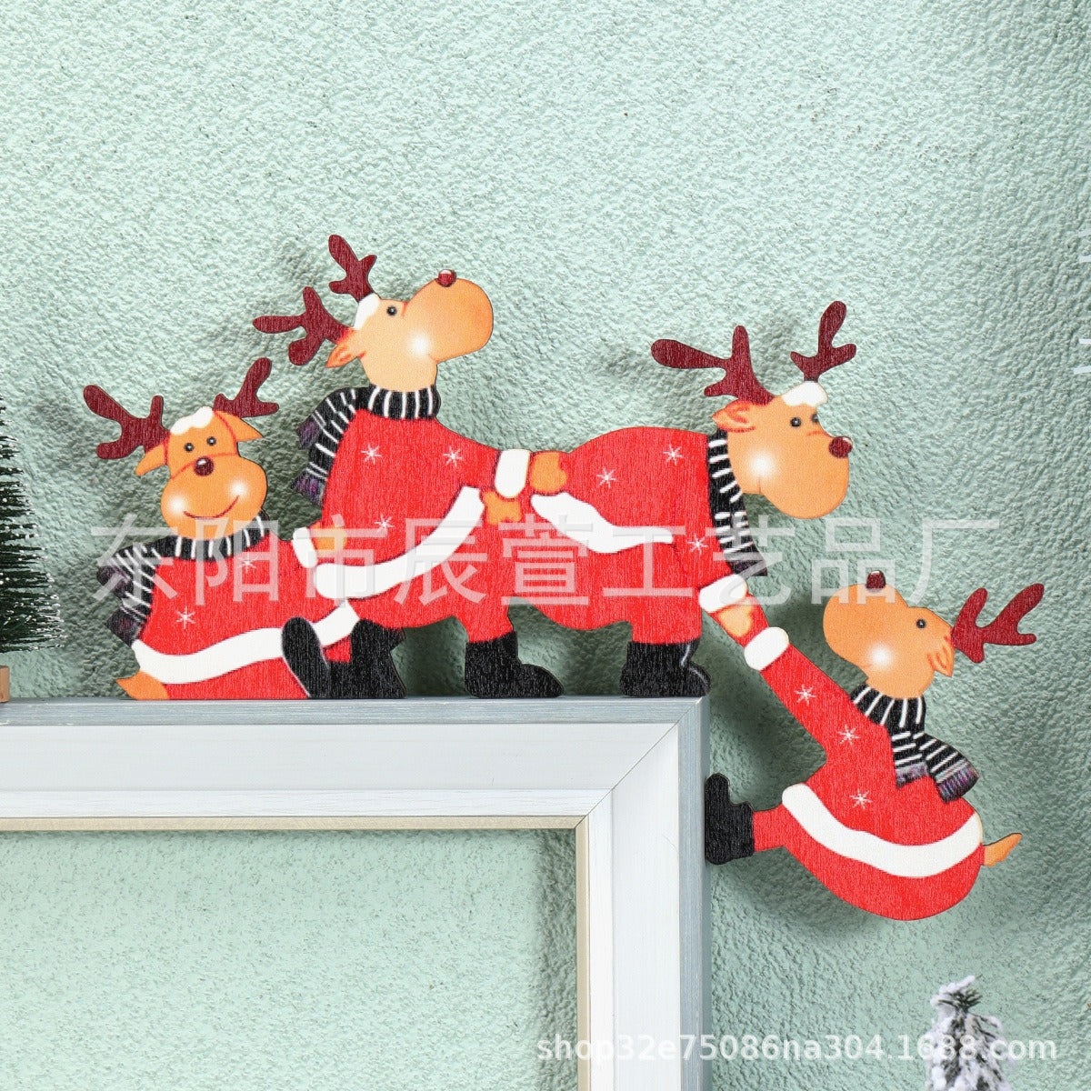 Wooden Christmas Door Corner Decorations