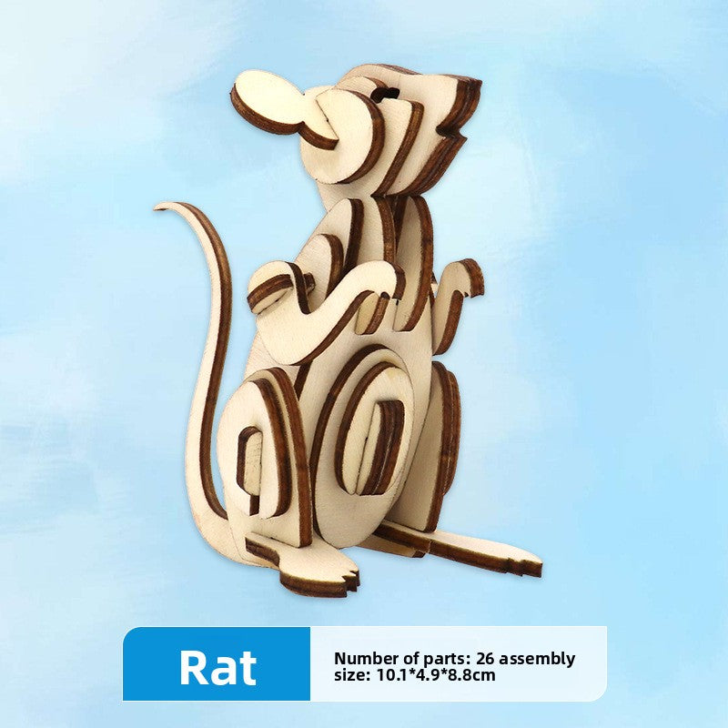 Wooden Animal and Vehicle 3D Puzzle Models