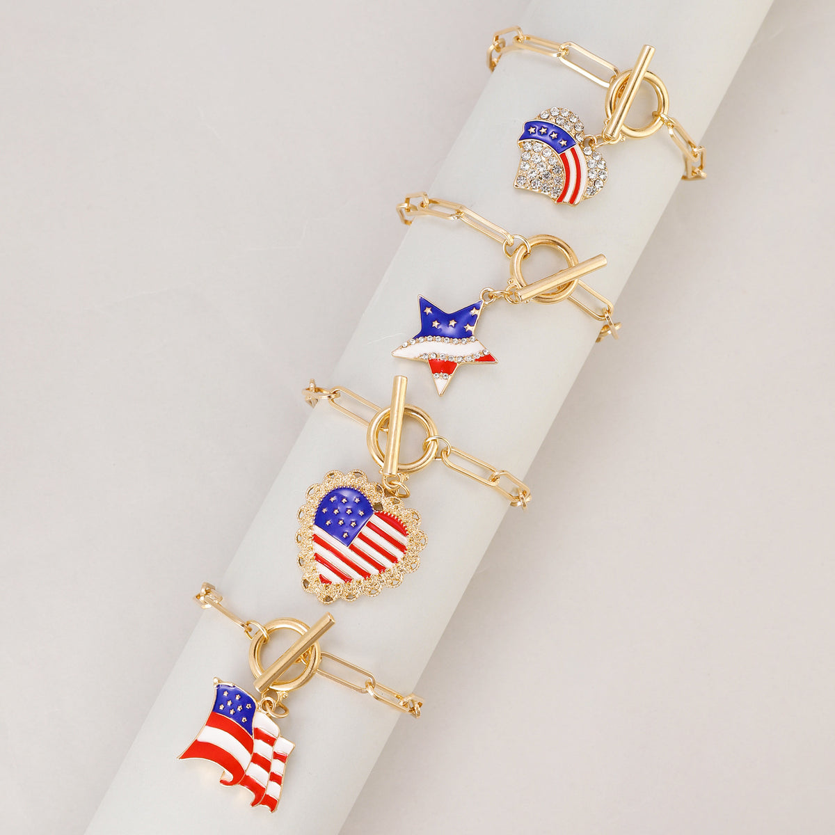 American Flag Charm Bracelet