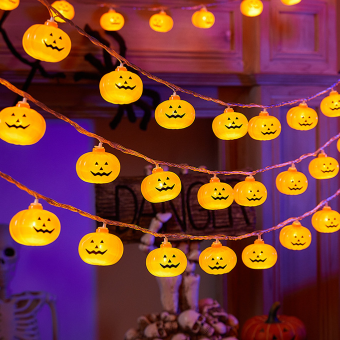 Autumn Pumpkin & Maple Leaf LED String Lights