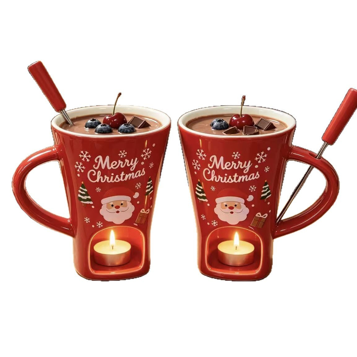 Christmas Chocolate Fondue Mug Set