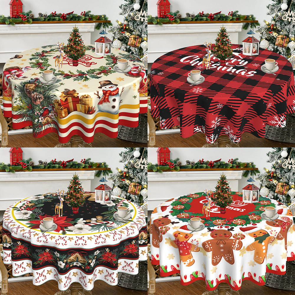 Round Christmas Tablecloth
