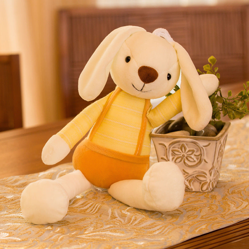 Plush Rabbit in a Colorful Sweater