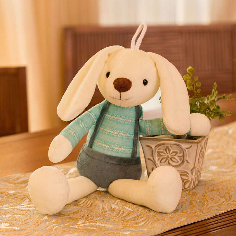 Plush Rabbit in a Colorful Sweater