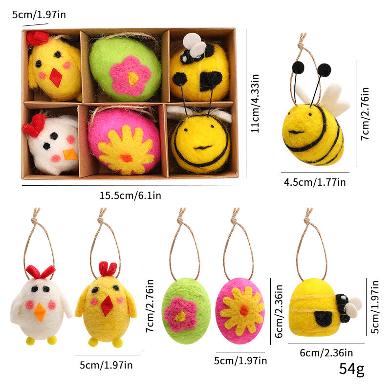 Easter Bunny, Egg & Flower Hanging Ornaments