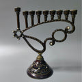 Zinc Alloy Hanukkah Menorah Candle Holder
