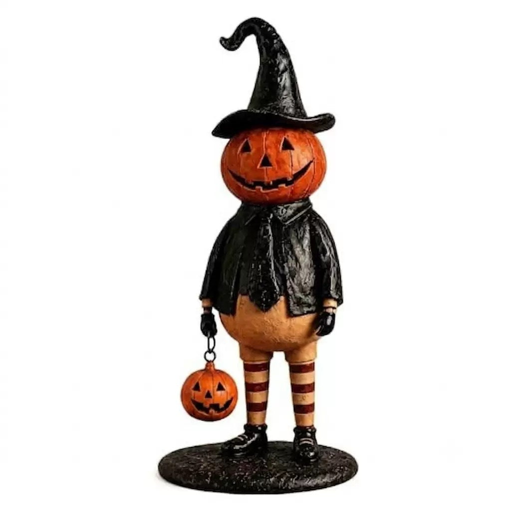 Glowing Ghost Pumpkin Figurine