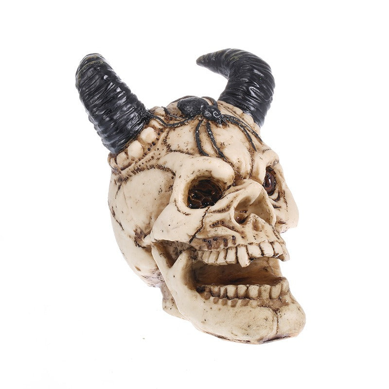 Horned Skeleton Resin Figurine