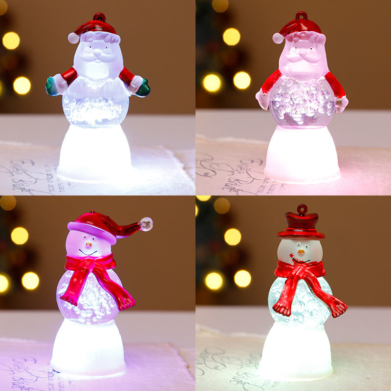 Light-Up Christmas Snowman & Santa Figurines
