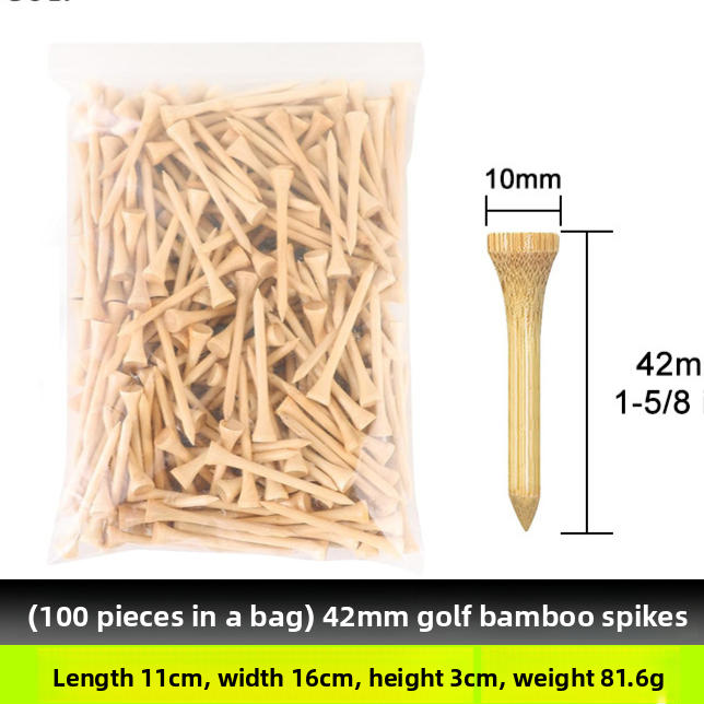 Bamboo Golf Tees - 50 or 100 Pack